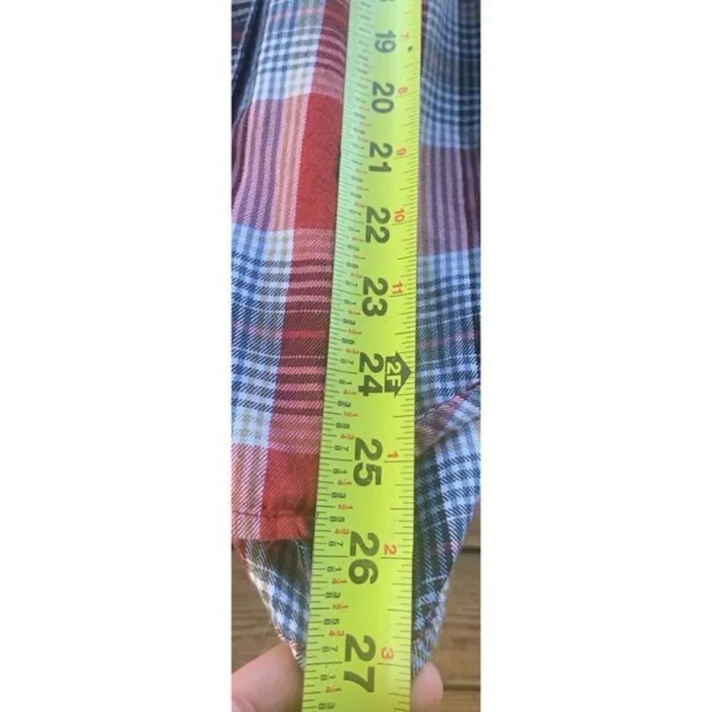 Women's XS ARIAT Red Aztec Plaid Button Down Flannel Shirt western cowboy - Picture 6 of 6